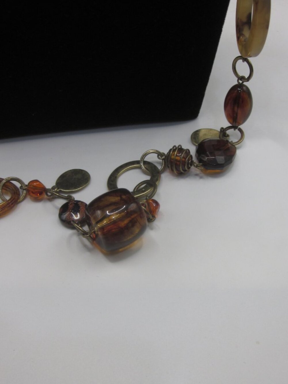 Premier Designs Long Amber Tone Necklace Convertible - Picture 2 of 4